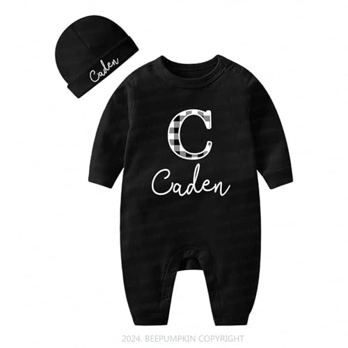 Personalized Handmade Baby Sleep Outfit with Monogram Newborn