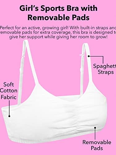 Fruit of the Loom Girls Sports Bra with Removable Pads 2-Piece