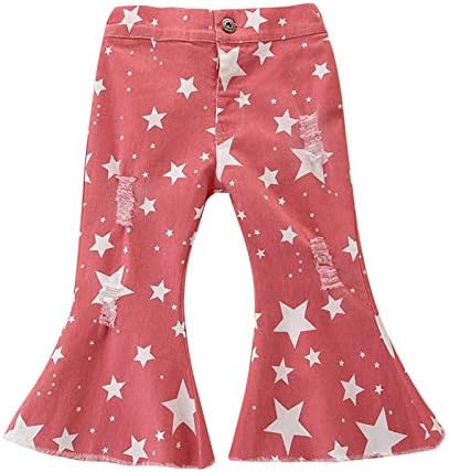 Adorable Star Print Bell jean for Baby Girls 3-4 Years