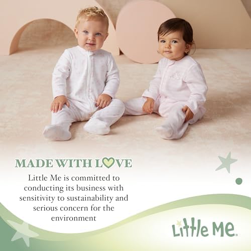 Little Me Baby Girls 2-Piece Zipper Footie and Headband Set