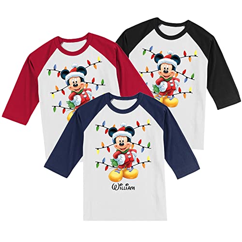 Personalized Mickeys Christmas Family T-Shirt Set - Matching Sets for Kids Adults