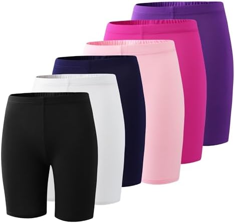 Deuerr 6-Pack Compression Spandex Shorts for Girls