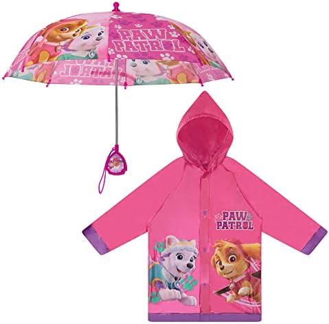 Paw Patrol Toddler Rain Umbrella Poncho Set Hero Rainwear for Kids