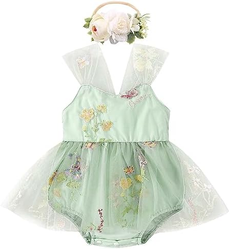 Floral Embroidery Baby Romper Dress Daily Wear Princess