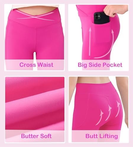 MEJING Girls Crossover Yoga Pants Super comfy for activity