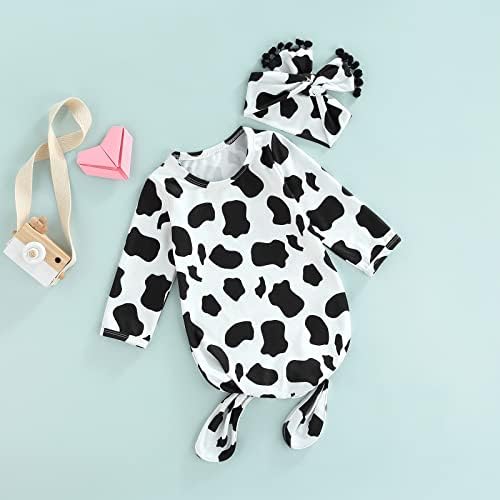 FIOMVA Newborn Baby Knotted Nightgown Organic Cotton Gown