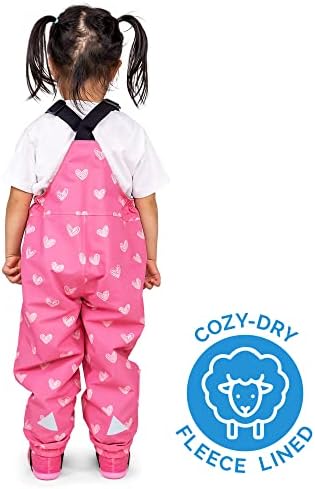 JAN JUL Waterproof Snow Bib Pants Toddler and Kids Fleece-Lining Overalls