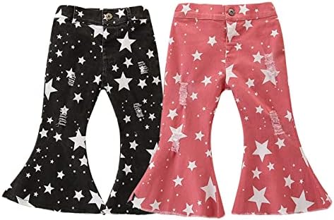 Adorable Star Print Bell jean for Baby Girls 3-4 Years