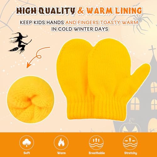 Thick-Knit Winter Gloves for Kids Soft Warm Trick