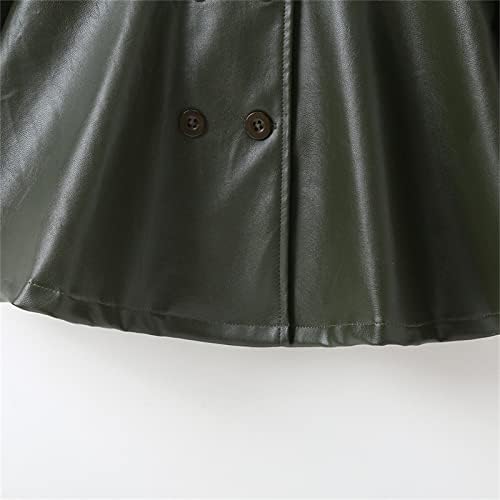 AMIMOJY Kids Girls Patchwork Long Sleeve Leather Dress Jacket Winter Coats