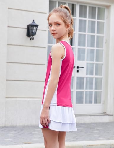 Zacletre Girls Tennis Golf Dress Outfit sleeveless tank top skorts set