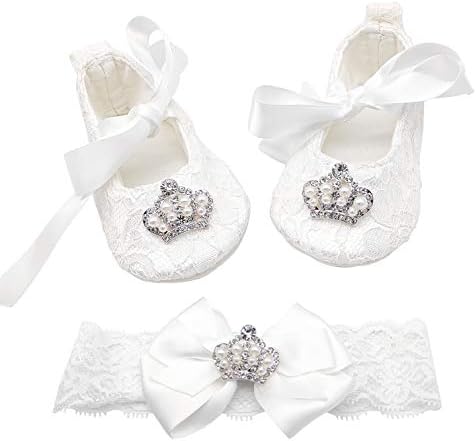 Glamulice Baby Christening Shoes Headband Set