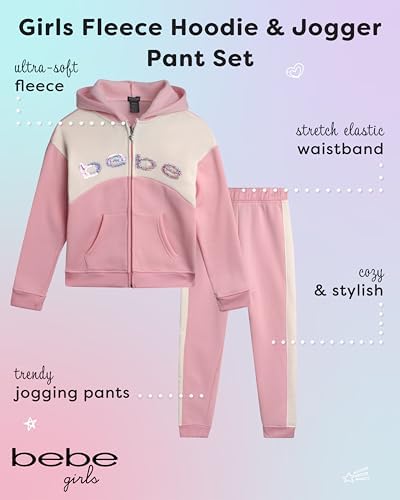 Bebe Girls Cozy Jogger Set Fashion meets Function for Ages 7-12