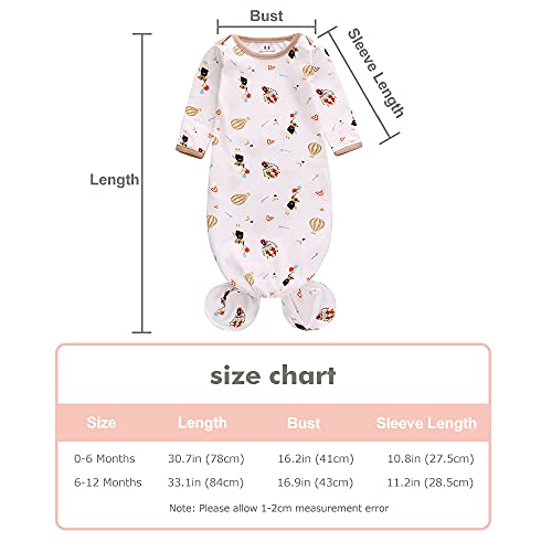 Miracle Baby Newborn Knotted Nightgown Set with Matching Hat 3Pack 95 Cotton