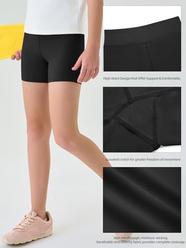 Haloumoning Girls High Waisted Workout Shorts