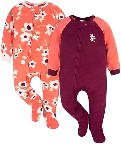 Gerber Toddler Pajamas for Girls Flame-Resistant Fleece Makes Bedtime Easy