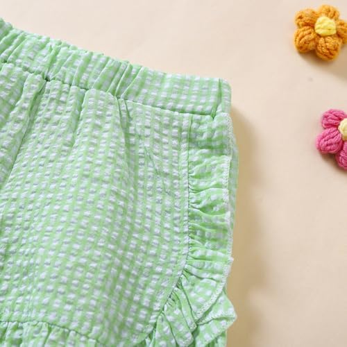 Ruffle Hem Gingham Plaid Toddler Shorts