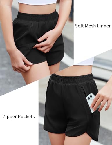 Zaclotre Girls Athletic Shorts with Zipper Pockets