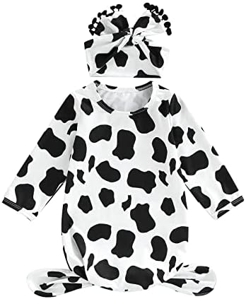 FIOMVA Newborn Baby Knotted Nightgown Organic Cotton Gown