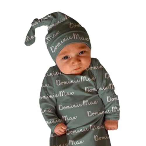 Personalized Name Gown for Newborn Boys Custom Knotted Gown