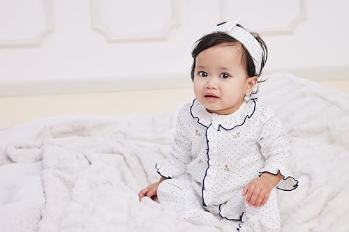 Little Me Baby Girls 2-Piece Zipper Footie and Headband Set