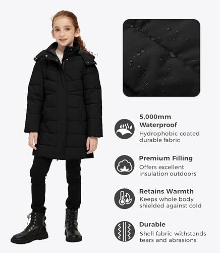 Instantiable Wantdo Girls Puffer Jacket Warm Padded Winter Coat Waterproof Fuzzy
