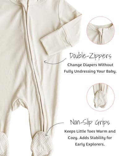 Caden Lane Zippered Baby Footie Pajamas