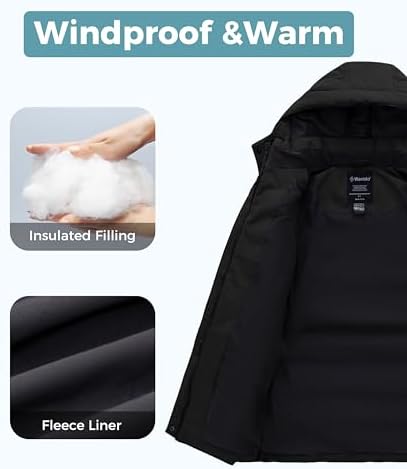 Instantiable Wantdo Girls Puffer Jacket Warm Padded Winter Coat Waterproof Fuzzy