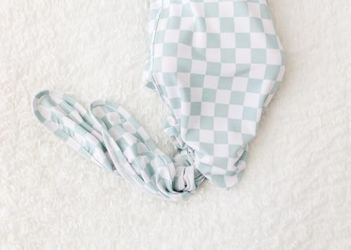 Checkered Knotted Gown Nighttime Robe for Baby Bamboo Fabric Adjustable Cozy