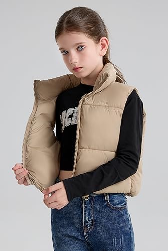 SOLOCOTE Girls Puffy Jacket Waterproof Warm Winter Jacket for Kids