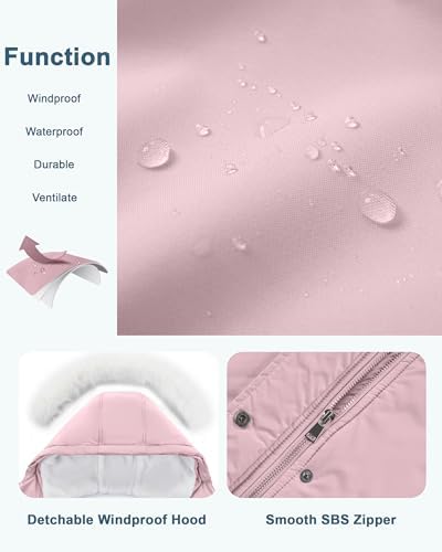 WULFUL Girls Winter Parka - Thicken Down-Like Fleece Mid-Length Waterproof Parka