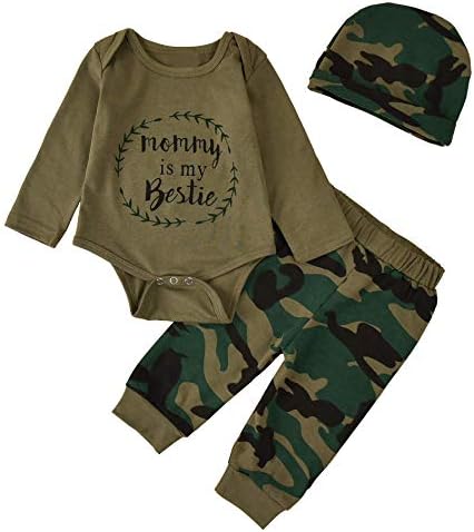 Camo Letter Romper Set for Baby Boys and Girls