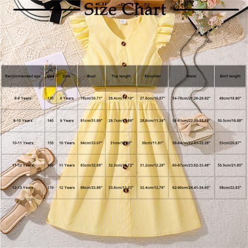Cute Summer Skirt Set for Girls - 8-13 Years