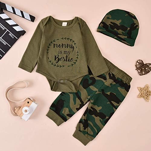 Camo Letter Romper Set for Baby Boys and Girls