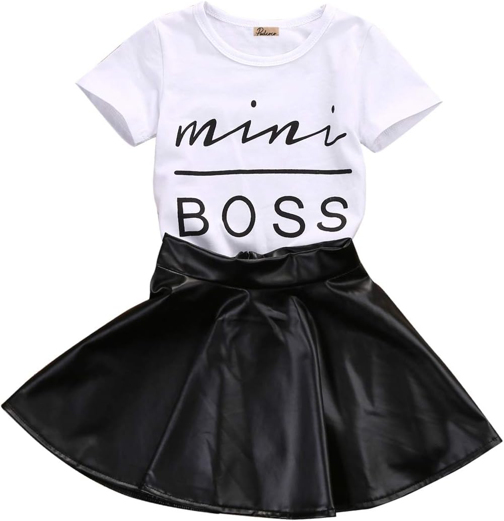 Sassy Beauty Mini Boss Top Skirt Set for Toddler Girls