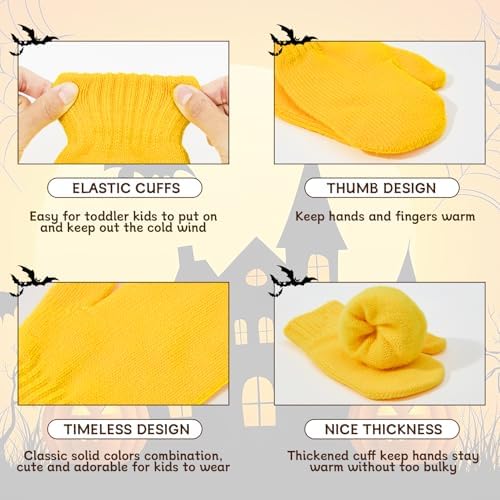 Thick-Knit Winter Gloves for Kids Soft Warm Trick