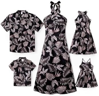 Family Matching Summer Outfits Women Girls Men Boys Button Down Shirts