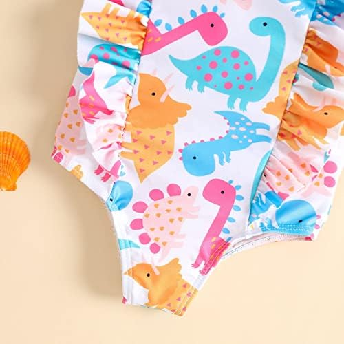Adorable Baby Girl Dinosaur Ruffle swimsuit