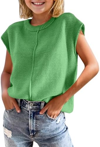 Virmoku Girls Summer Casual Cap Sleeve T-shirt