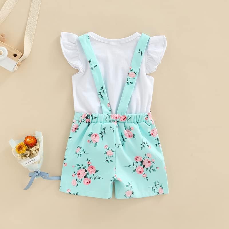 Toddler Baby Girl Sunflower Print Overalls Shorts - Cute Summer Outfit 100 cotton