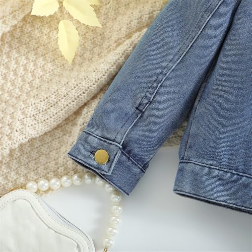 AMIMOJY Autumn Denim Style Toddler Baby Girls Outfit Perfect for Seasonal Wear