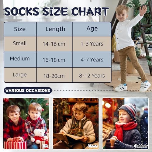 SeeyAN Kids Fuzzy Slipper Socks Boys Girls Thermal Winter Socks
