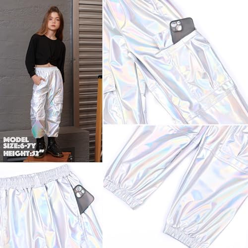 Metallic Cargo Pants for Girls