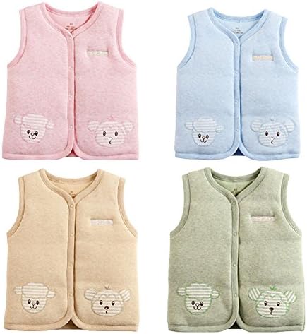 Monvecle - Cotton Warm Vests Baby Unisex SpringWinter Soft and Machine Washable