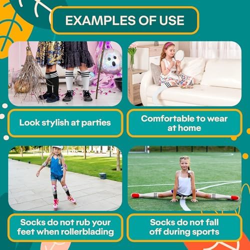 Reluen 6Pcs Girls Knee High Socks Perfect for Soccer More