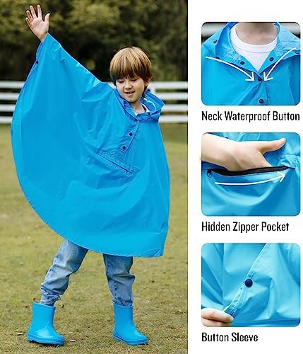 Mirage of Rain Lightweight Kids Rain Poncho Jacket - Rain-Ready Fun to Wear