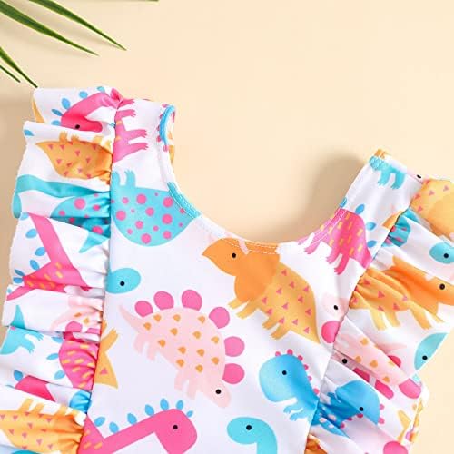 Adorable Baby Girl Dinosaur Ruffle swimsuit