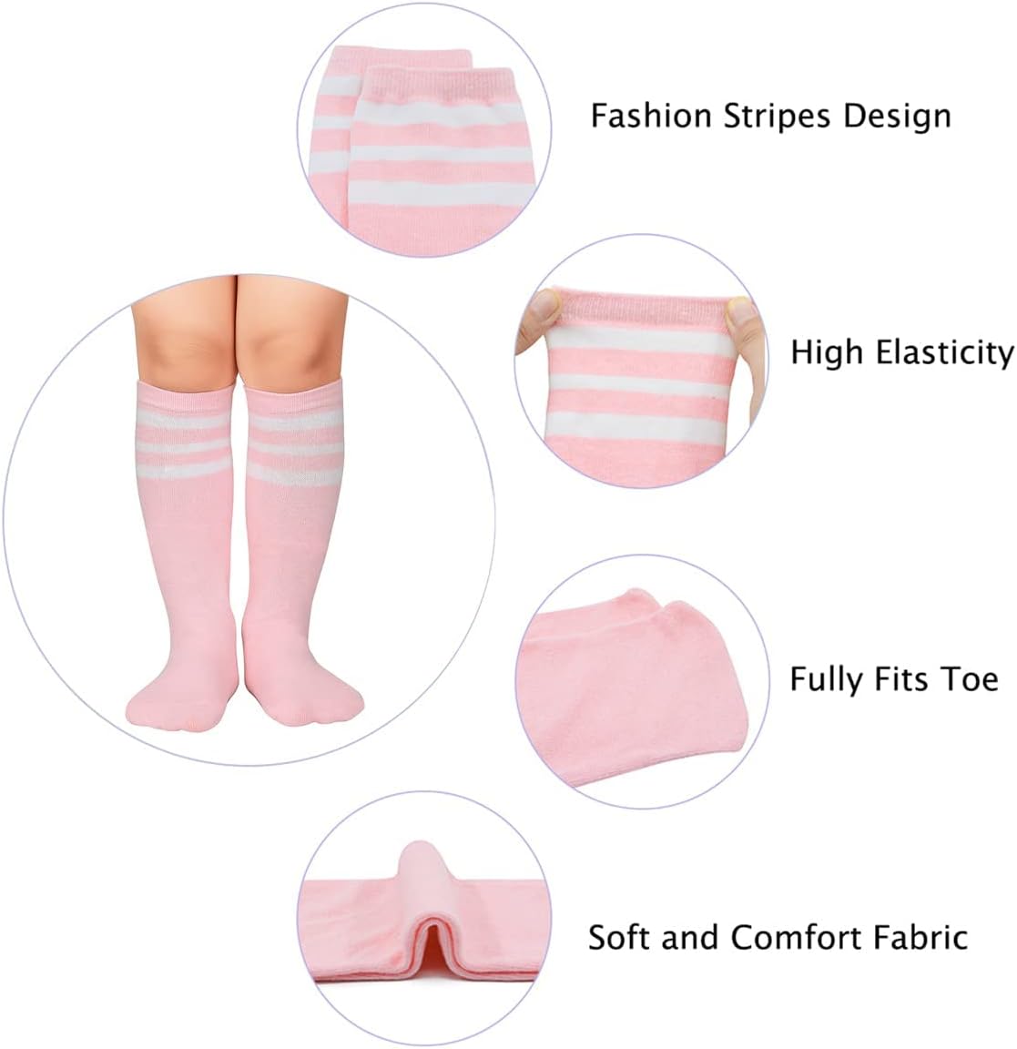 Perfectly Soft Stretchy Kids Soccer Socks for Boys Girls