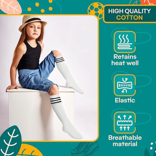 Reluen 6Pcs Girls Knee High Socks Perfect for Soccer More