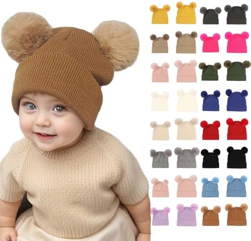 Soft Warm Unisex Newborn Beanie with Ear Covers for Christmas